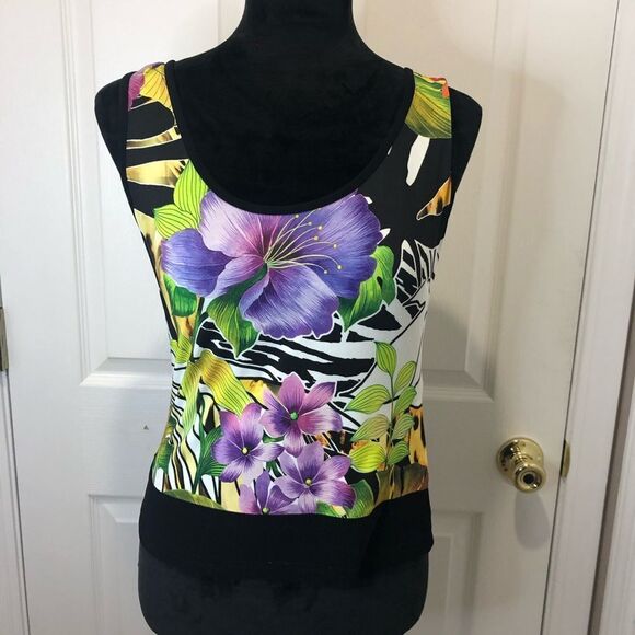 Joseph Ribkoff floral print jacket and shell tank top set, size 6 - Picture 5 of 16